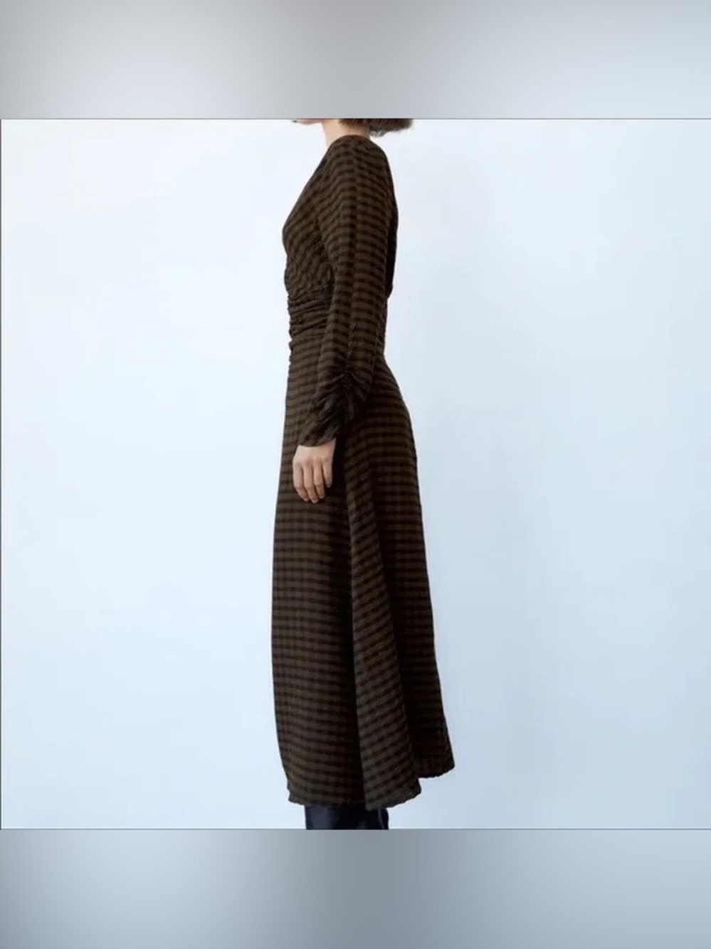 Zara checkered Midi dress - Picture 3 of 11
